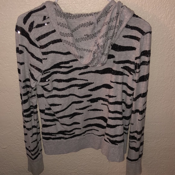 Zebra Sequin Y2K Wet Seal Zip Up Jacket - Picture 4 of 5